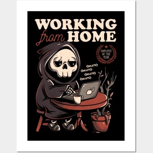 Working From Home - Creepy Skull Gift Posters and Art